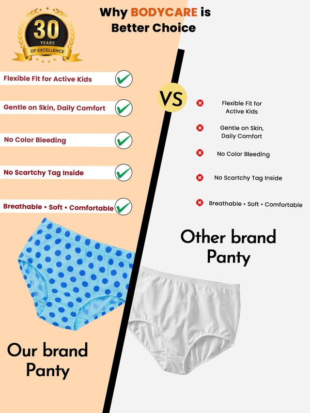 Girls Cotton Panty Inner Elastic Pack of 4 - Bodycare