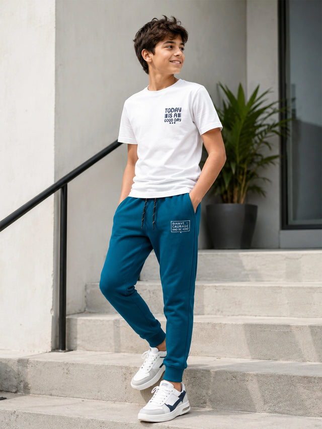 Boys French Terry Cotton Track Pant with Regular Fit Jogger Style for Casual Wear and Comfortable Active Movement