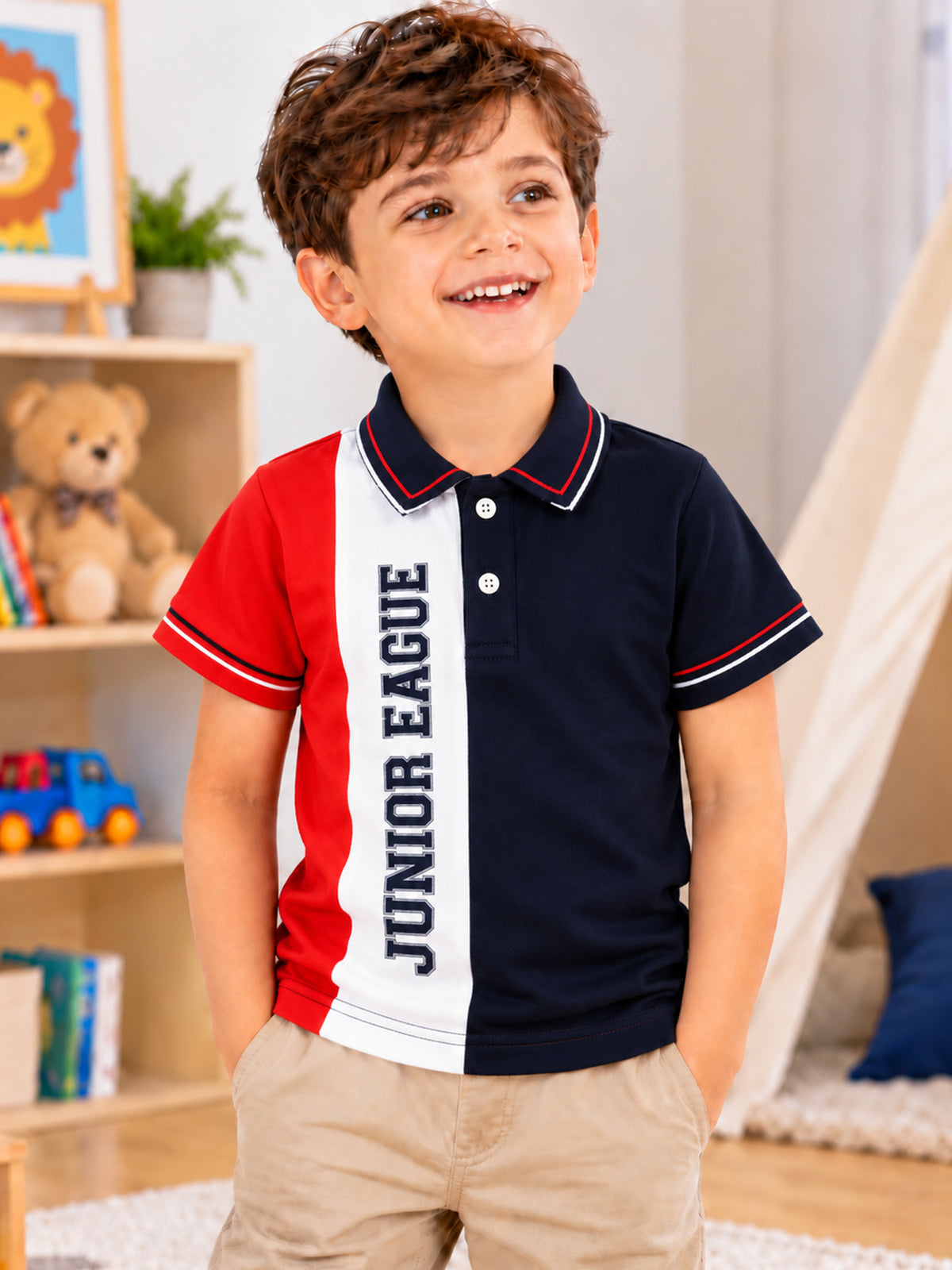 Baby Boys Pique Collar Half Sleeve T-Shirt with Regular Fit and Soft Breathable Fabric for Casual Wear - Pack of 1