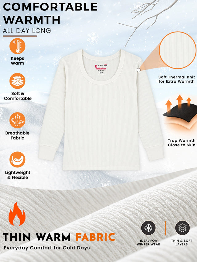 Unisex Antibacterial Round Neck Full Sleeve Thermal Top for Winter Innerwear Comfort and Warm Base Wear - Pack of 2