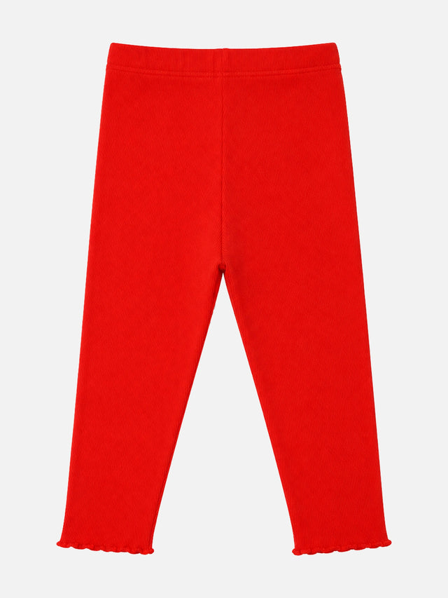Baby Girls Lycra Rib Track Pant with Regular Fit for Casual Wear, Lounge Comfort and Easy Movement - Pack of 1
