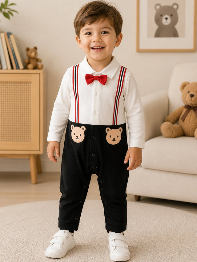 Baby Boys Romper Printed Solid Interlock for Gentle Baby Comfort, Easy Dressing and Daily Essentials