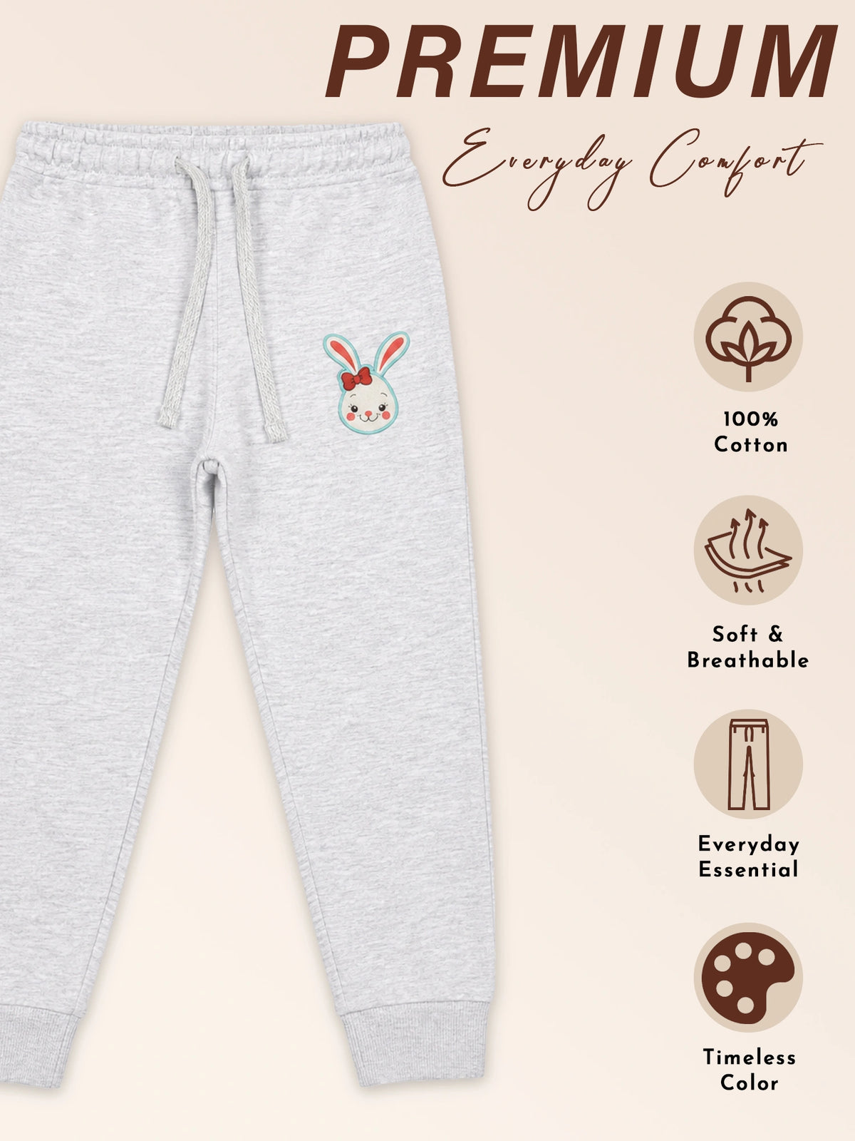 Girls Stretchable Lightweight Track Pant for Casual Wear, Outdoor Play, Everyday Comfort and Easy Movement