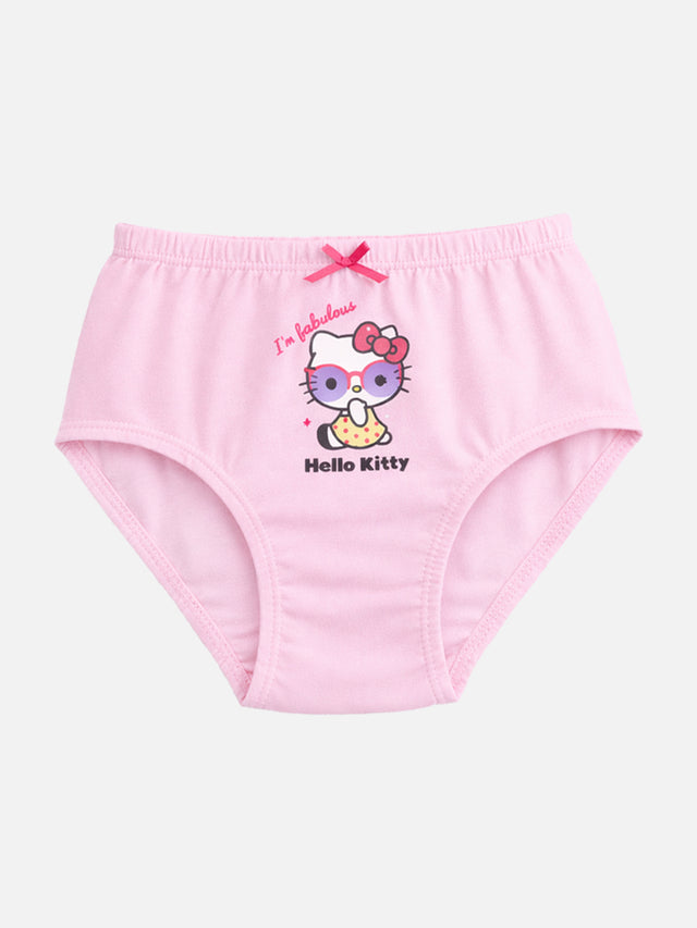 Girls Hello Kitty Panty Cotton with Inner Elastic for Everyday Comfort and Kids Essential - Pack of 5