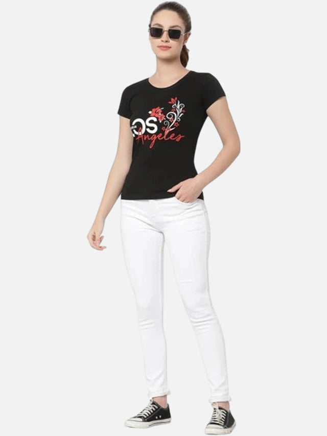 Women T-Shirt Round Neck Half Sleeves with Solid Styling for Casual Wear, Layering and Everyday Comfort