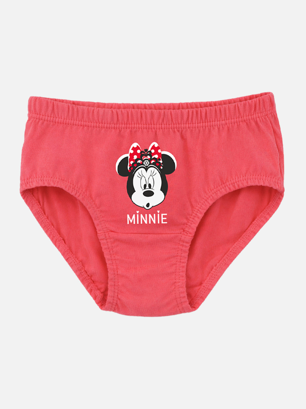Girls Minnie & Friends Cotton Solid Innerwear Panty with Inner Elastic for Comfortable Everyday Fit - Pack of 5