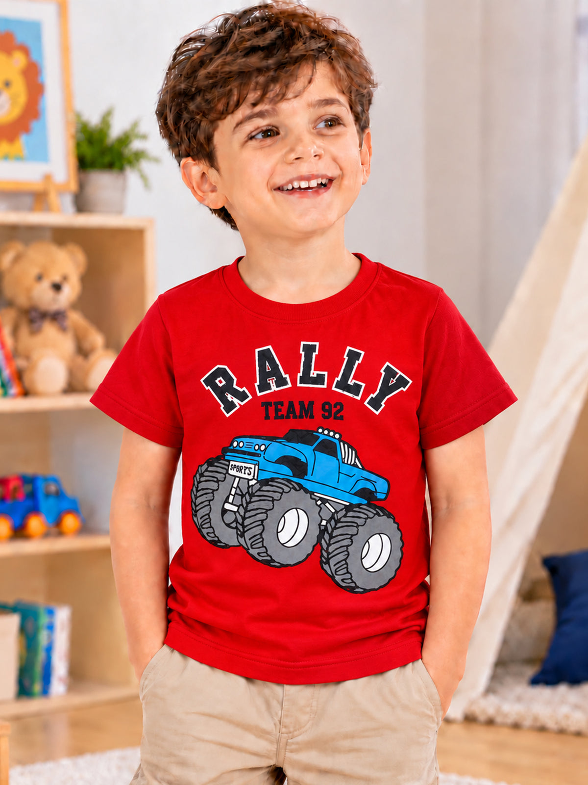 Baby Boys Round Neck Half Sleeve T-Shirt for Casual Wear, Easy Movement, Everyday Comfort and Regular Wardrobe Use