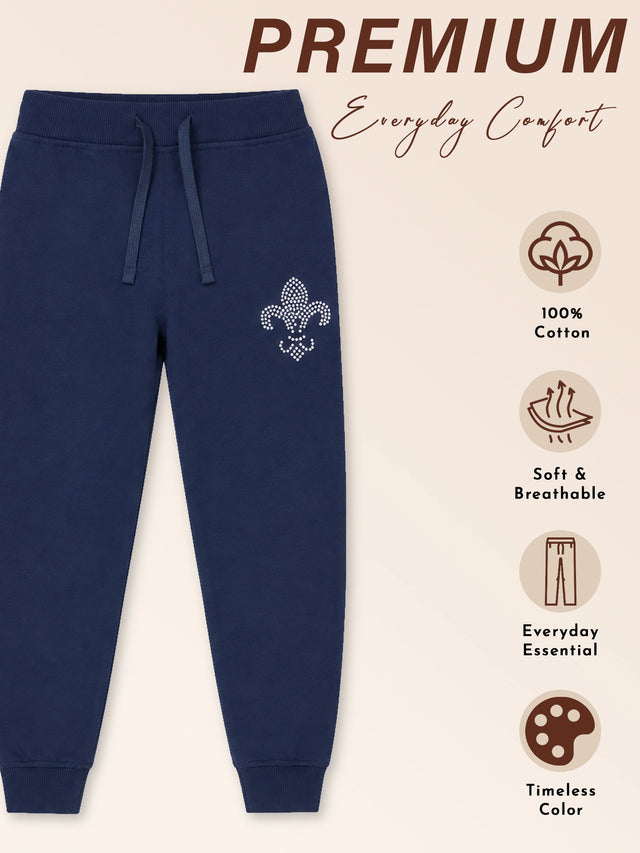 Baby Girls Solid Track Pant for Relaxed Casual Dressing, Lounge Wear and Comfortable Everyday Movement - Pack of 1