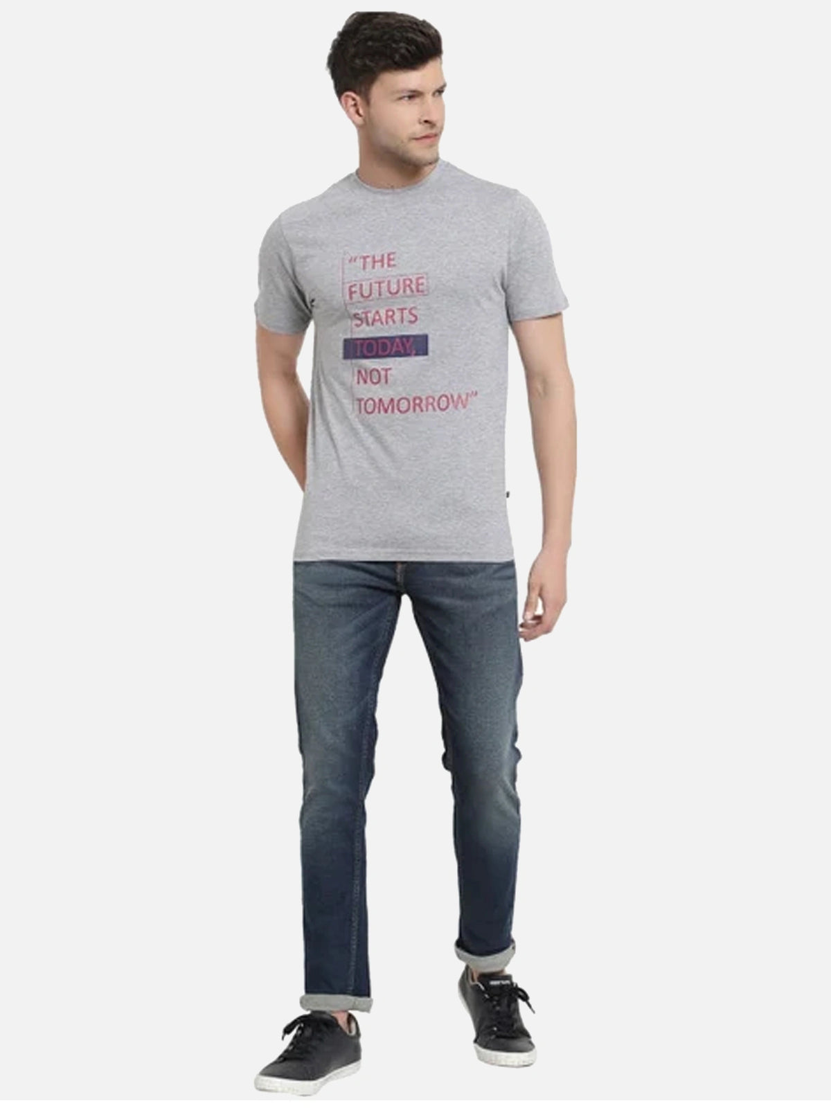 Men Solid T-Shirt Round Neck Half Sleeves with Clean Everyday Styling for Casual Wear and Comfort Essentials
