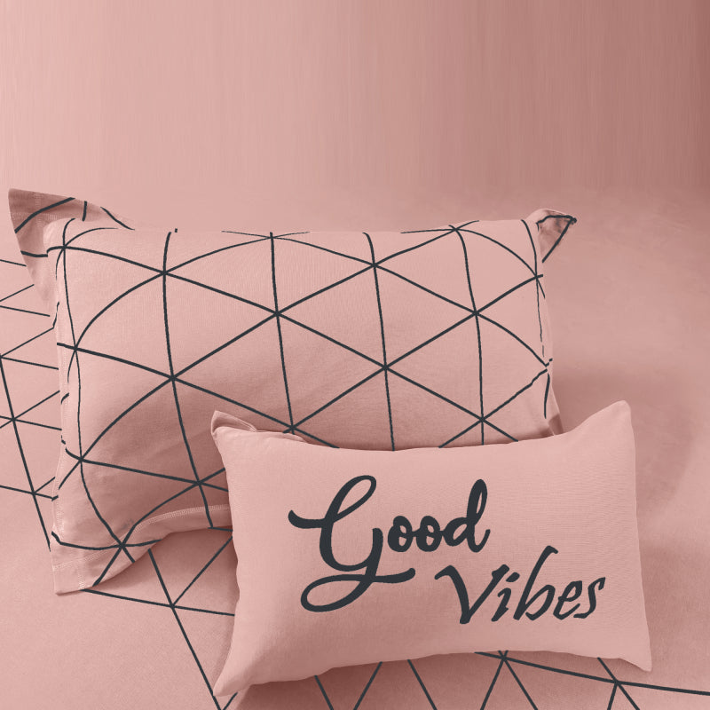 King Size Cotton Bedsheet Solid Salmon Pink - Bodycare