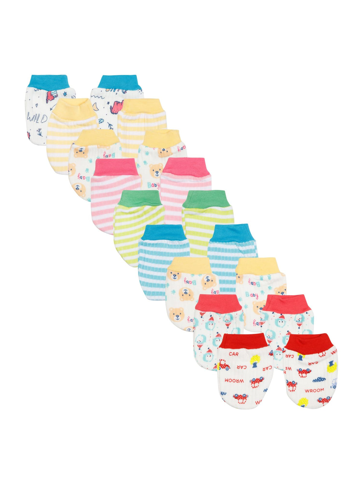 Baby Mittens Pack of 9 - Assorted - F
