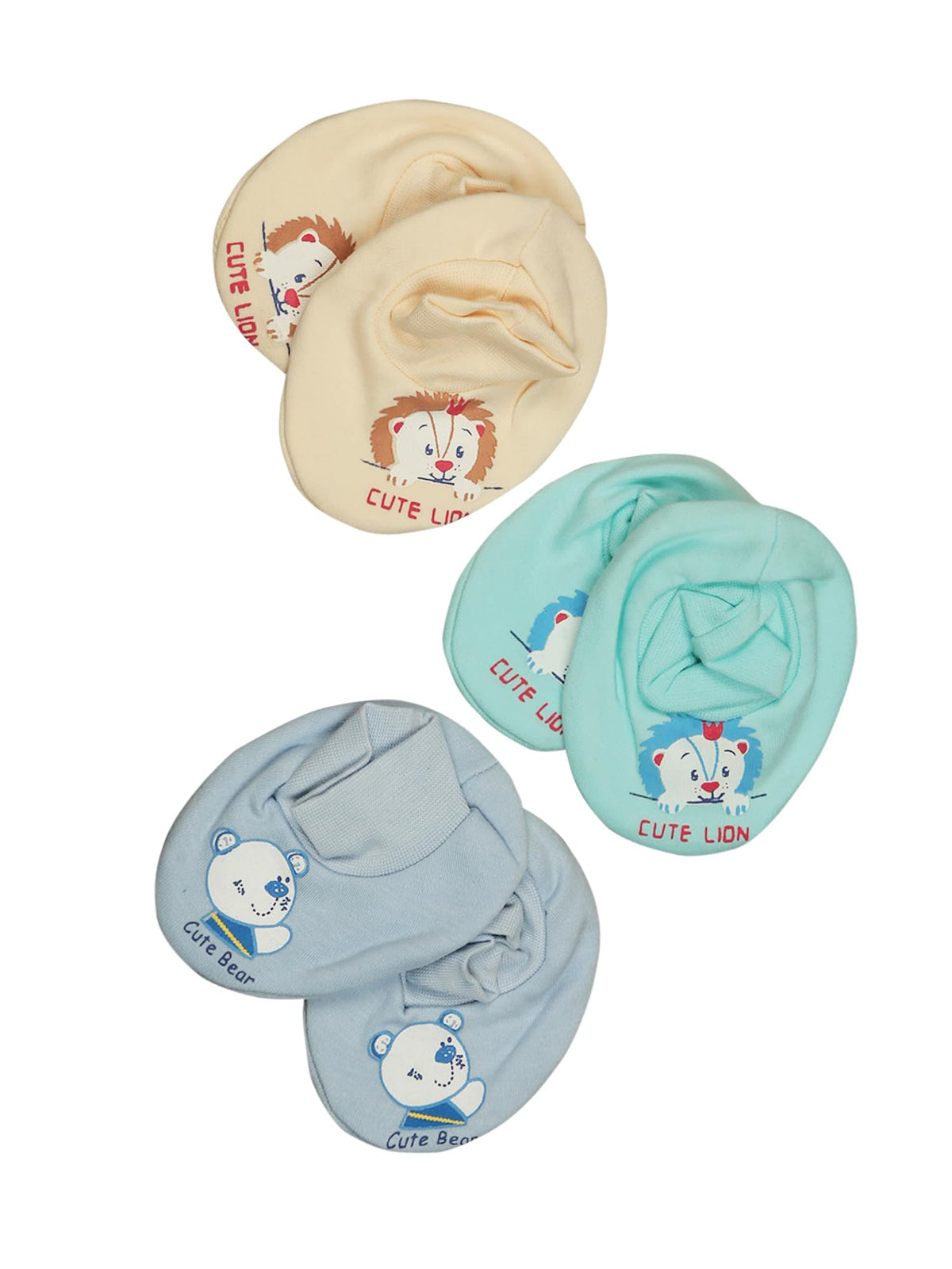 Baby Booties Pack of 3 - Assorted1 - F