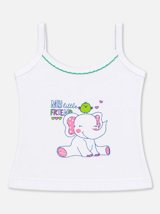 Baby Girls Cotton Rib Vest Camisole and Sleeveless Design for Comfortable Innerwear Essentials - Pack of 6