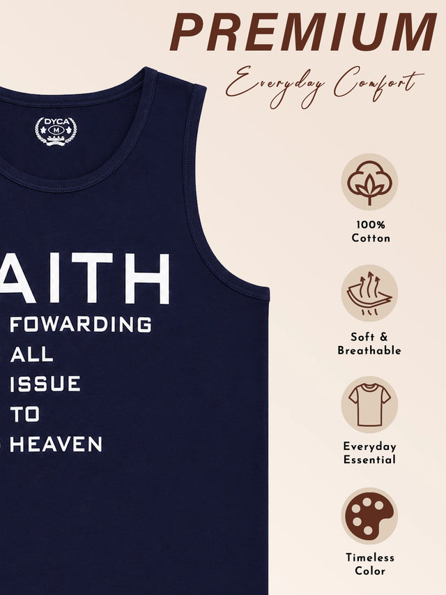 Men Cotton Printed Sleeveless T-Shirt with Round Neck, Tank Top Styling and Regular Fit for Casual Wear Comfort