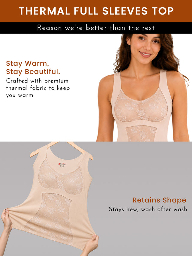 Women Sleeveless Thermal Top for Winter Wear, Warm Base Layer Comfort, Easy Layering and Regular Use