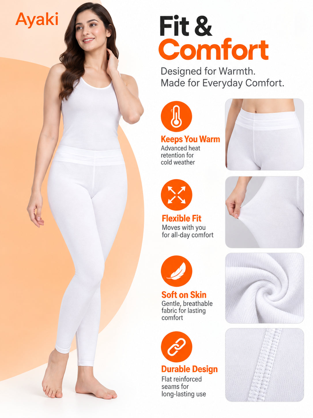 Women Extra Soft Thermal Bottom for Winter Layering, Comfortable Coverage and Cold Weather Essentials - Pack of 1