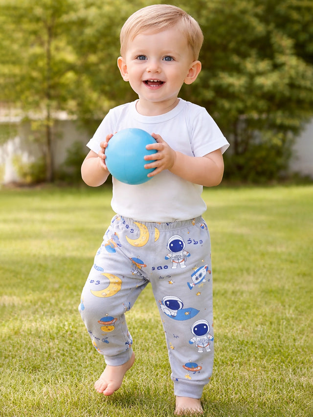 Baby Boys Self Design Pyjama with Inner Elastic for Regular Wear, Easy Movement and Everyday Comfort