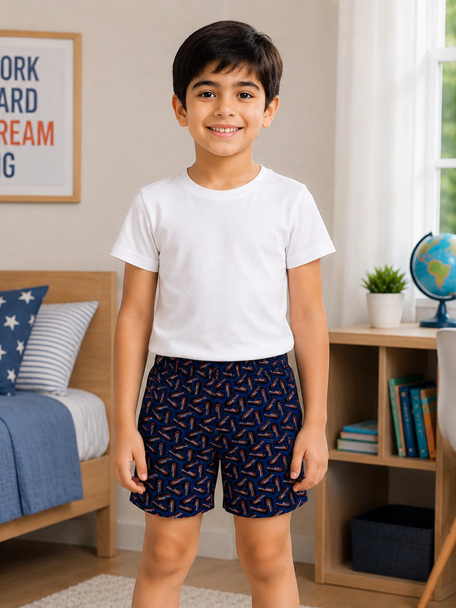 Boys Printed Shorts for Casual Wear, Lounge Comfort, Easy Movement and Regular Wardrobe Use - Pack of 6