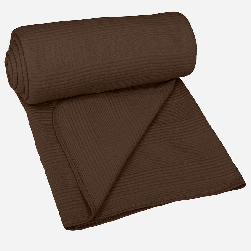 BodyComfy 100% Cotton Hosiery King-Size Fitted Bedcover – Checkered Block Texture