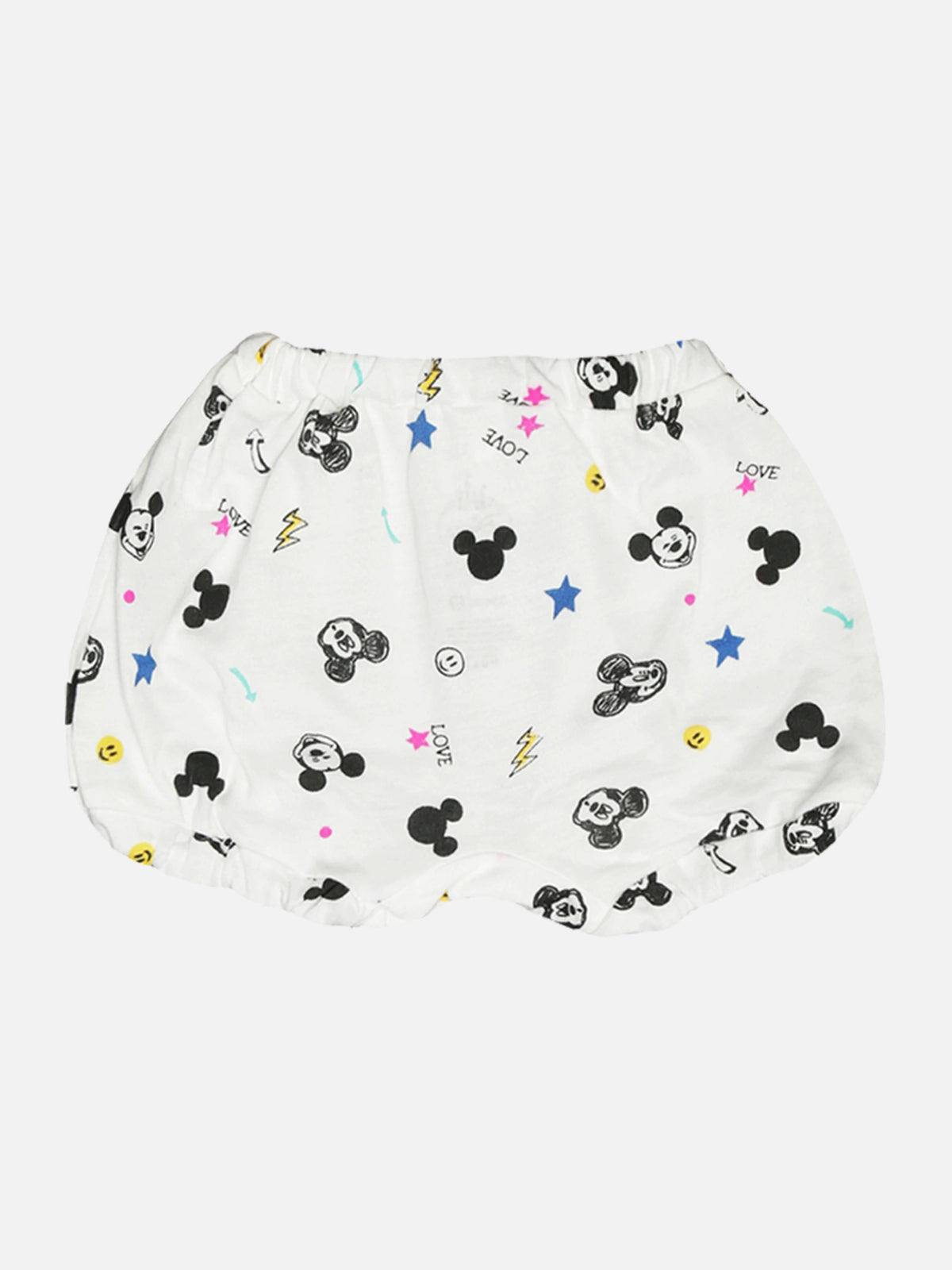 Baby Mickey and Friends 100% Cotton Bloomer with Inner Elastic for Everyday Innerwear Comfort - Pack of 3