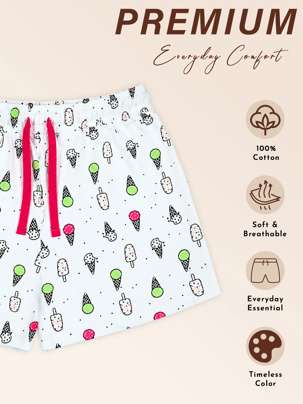 Baby Girls Printed Shorts with Casual Babywear Styling for Everyday Comfort, Easy Movement and Regular Use
