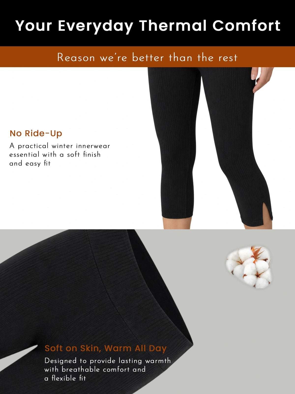 Women Cotton Thermal Bottom for Winter Wear, Warm Base Layer Comfort and Regular Cold-Weather Everyday Use