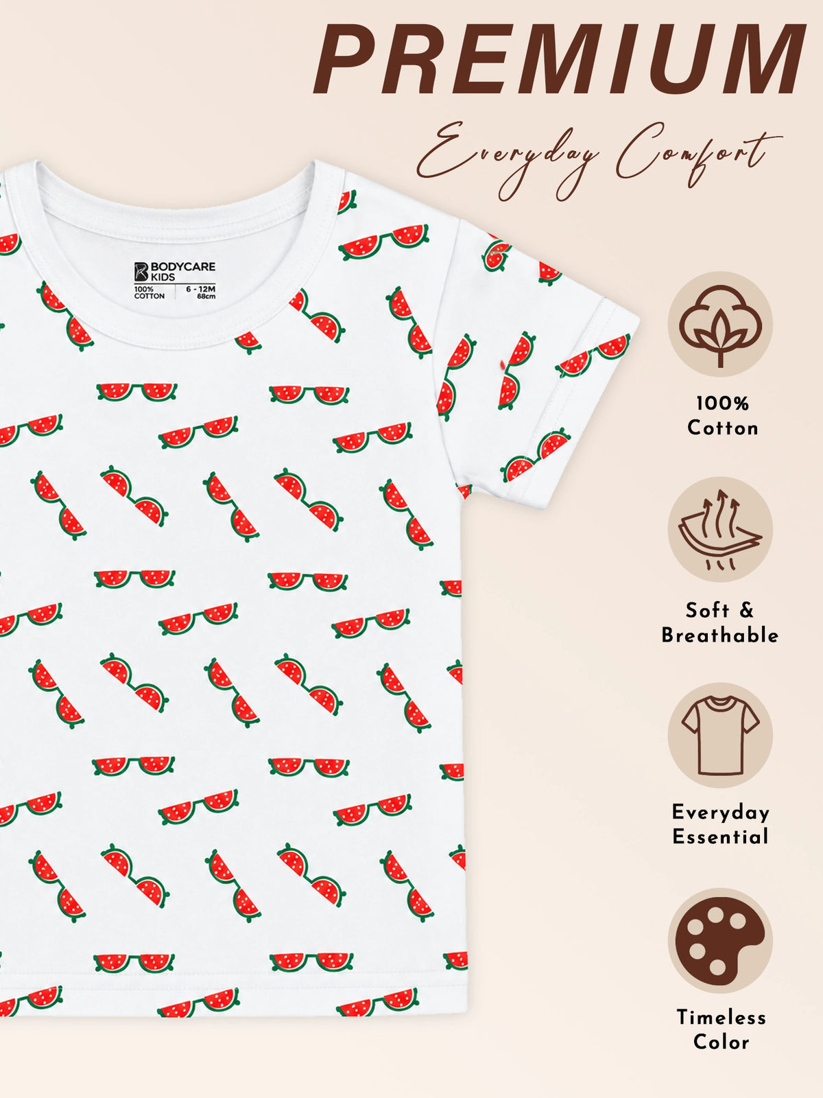 Baby Girls Antiviral 100% Cotton T-Shirt for Comfortable Regular Use and Everyday Casual Wear Essentials