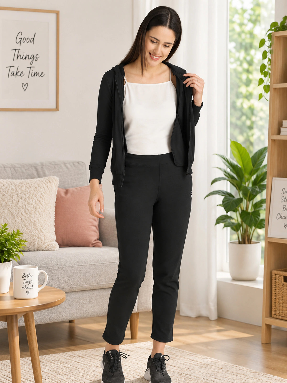 Women Fleece Track Pant with Solid Sports Jogger Styling for Workout, Gym, Active Wear and Lounge Comfort