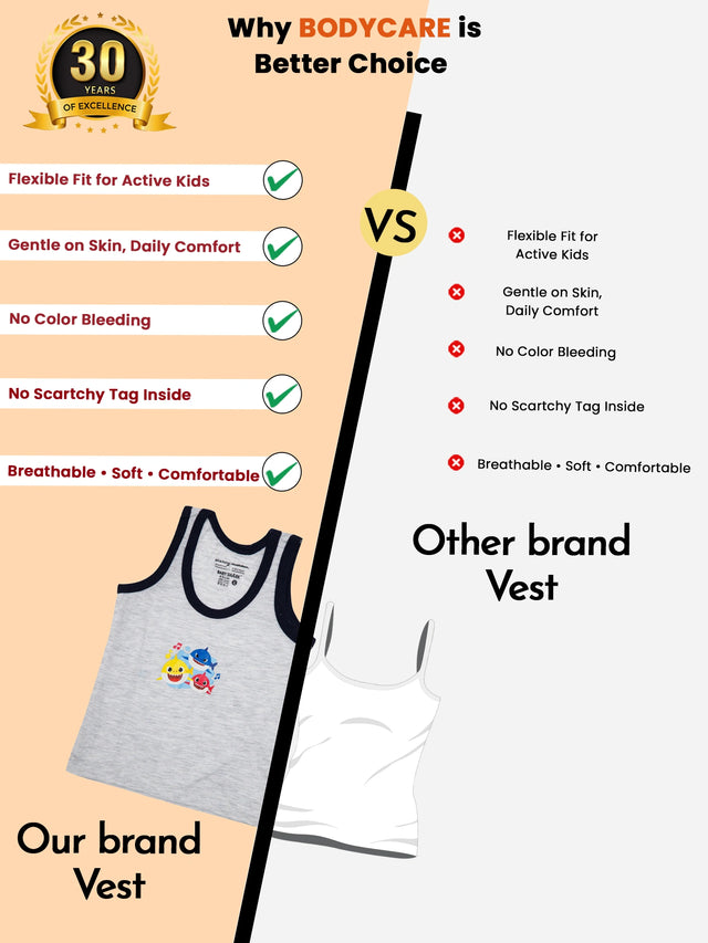 Unisex 100% Cotton Round Neck Sleeveless Vest for Baby Innerwear Comfort and Easy Layering - Pack of 3