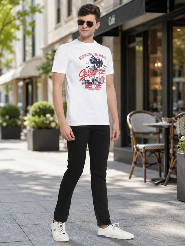 Men T-Shirt Round Neck Half Sleeves with Everyday Casual Styling for Comfort, Travel and Easy Layering