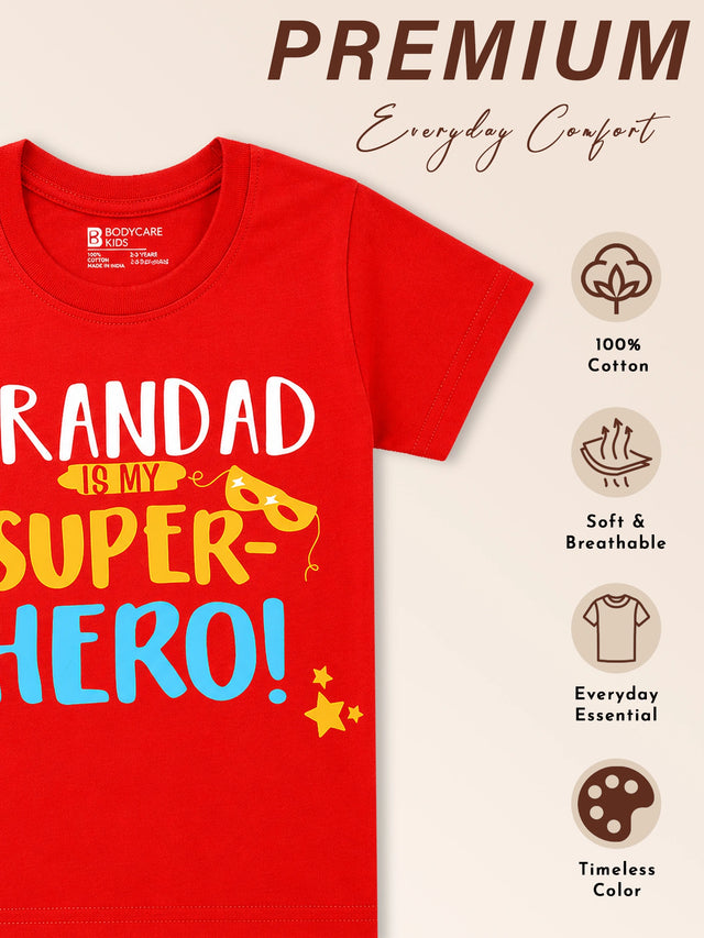 Baby Boys 100% Cotton T-Shirt Round Neck Half Sleeves Regular Fit Top with Soft Breathable Fabric for Daily Wear