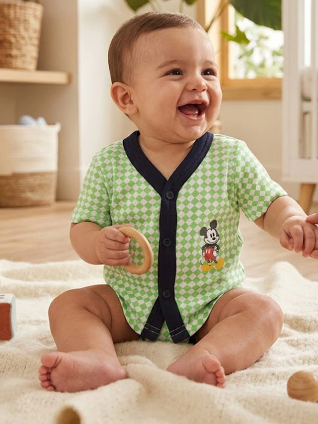 Baby Boys Mickey & Friends Innerwear Vest Front Open Half Sleeves for Easy Dressing and Everyday Comfort - Pack of 3