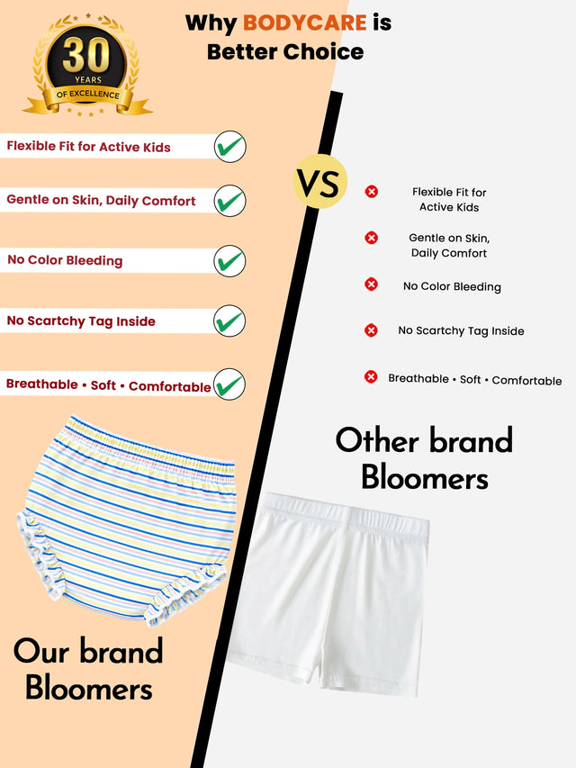 Baby Girls 100% Cotton Panty for Soft Breathable Everyday Innerwear Comfort and Regular Use - Pack of 3