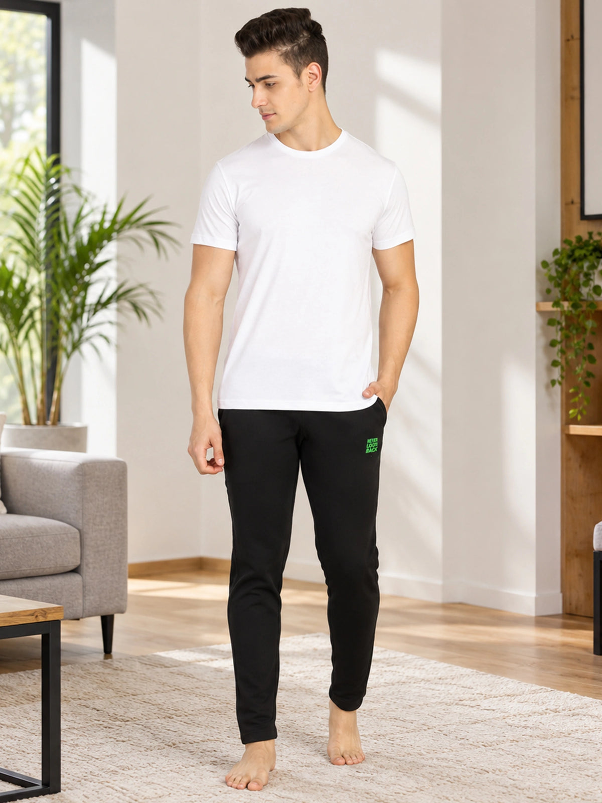 Men Fleece Track Pant with Regular Fit Sports Jogger Styling for Gym, Running, Workout and Lounge Wear