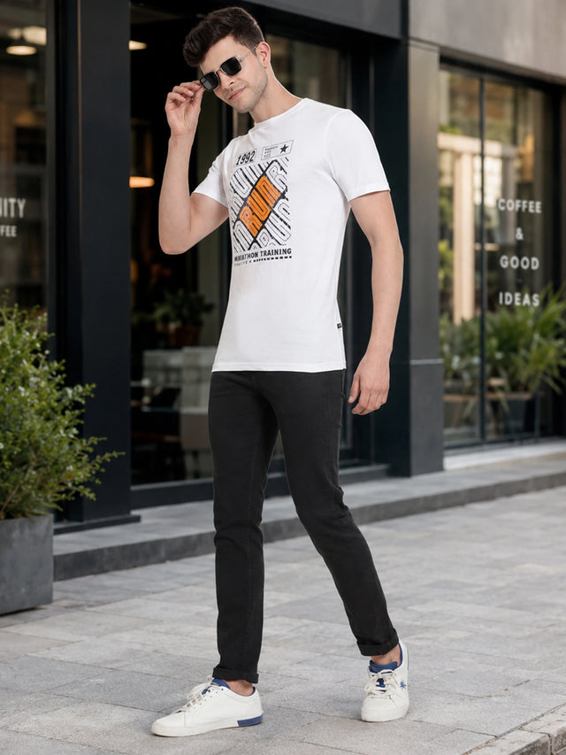 Men Solid T-Shirt Round Neck Half Sleeves with Casual Styling for Everyday Wear and Easy Wardrobe Pairing