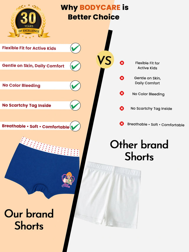 Girls Frozen Boyshorts Lycra Band Pack of 4 - Bodycare