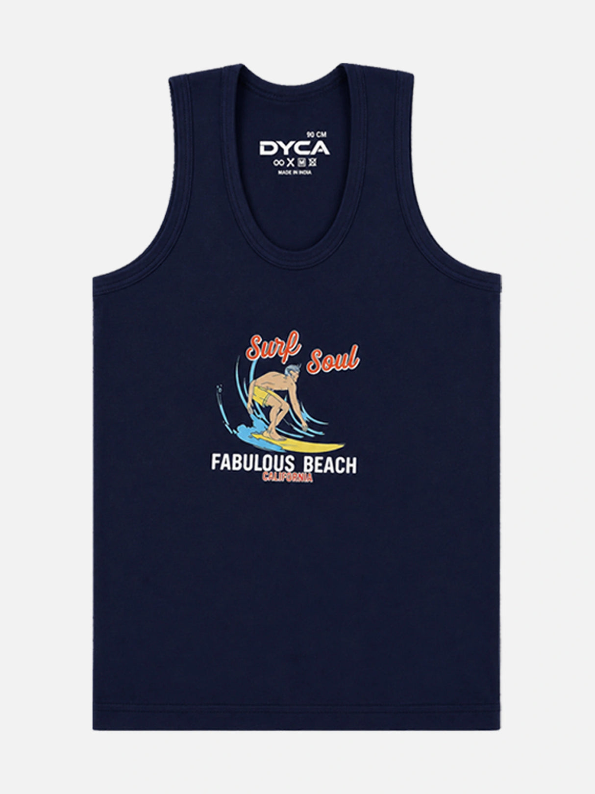 Boys Cotton Printed Round Neck Sleeveless Innerwear Vest with Regular Fit for Everyday Comfort - Pack of 3