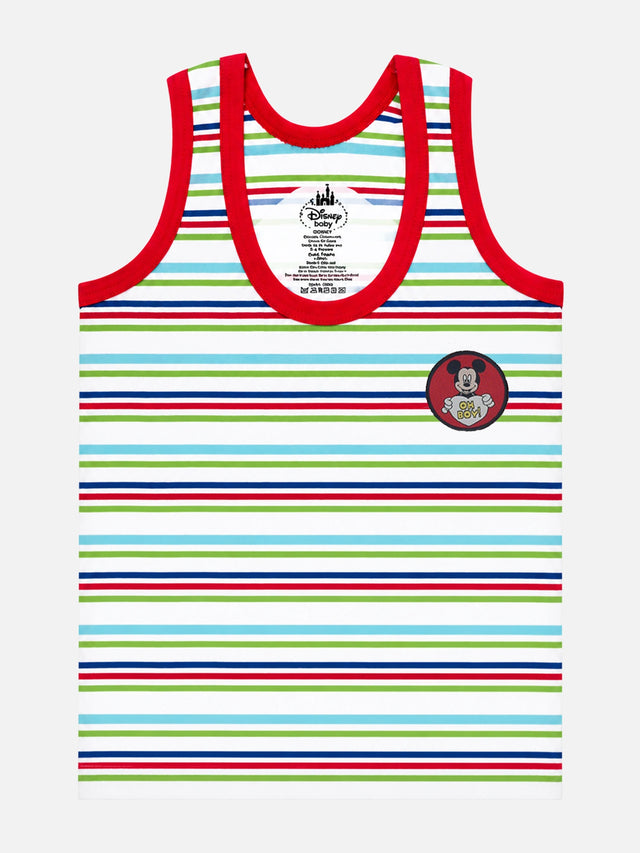 Baby Boys Mickey & Friends Innerwear Vest Cotton Regular Fit Round Neck Sleeveless for Everyday Comfort - Pack of 4