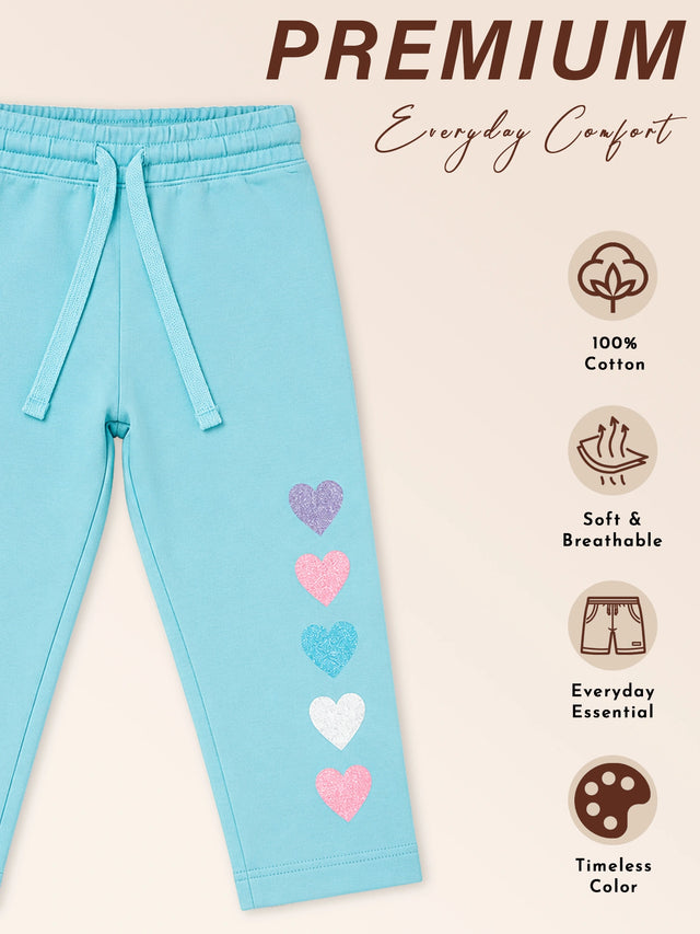 Baby Girls Super Combed Cotton Blend Track Pant with Regular Fit for Casual Wear and Easy Movement - Pack of 1