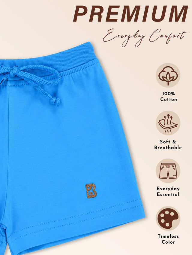 Baby Girls 100% Cotton Solid Shorts for Everyday Casual Wear, Easy Movement and Lounge Comfort - Pack of 1