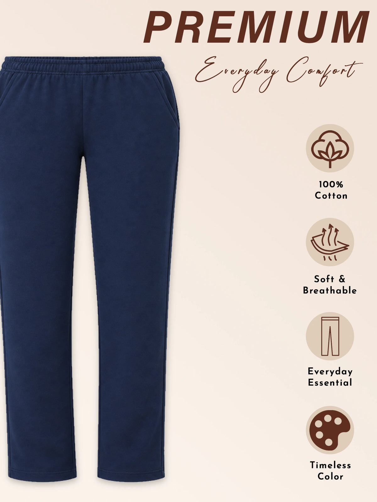 Women Cotton Track Pant with Side Pockets and Regular Fit Jogger Style for Active Casual Wear and Easy Movement