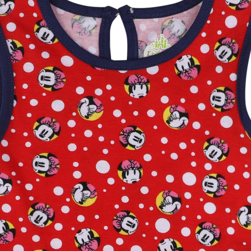 Bodycare Minnie & Friends Girls Cotton Frock Round Neck Half Sleeves
