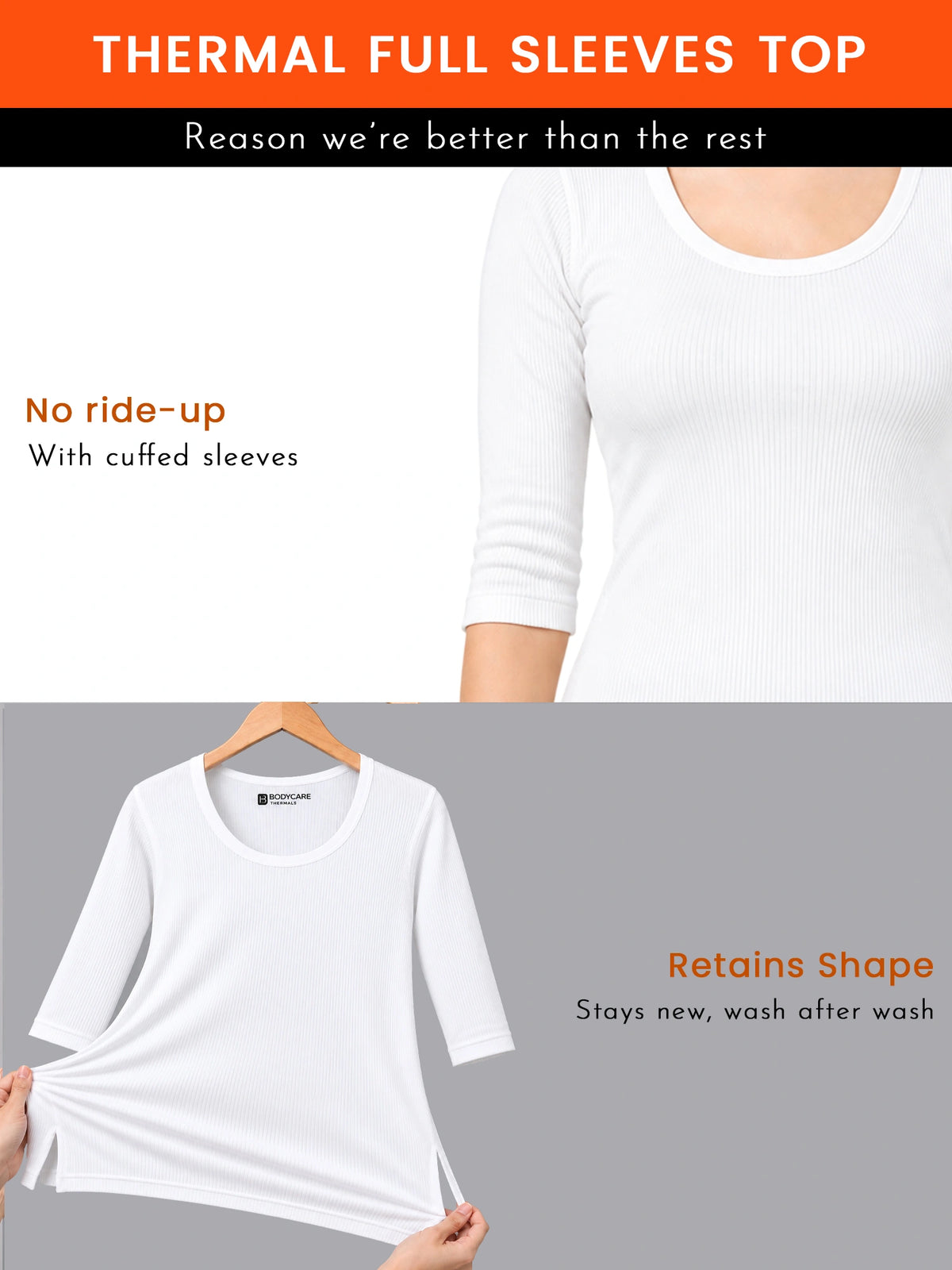 Women 100% Cotton Thermal Top with Warm Innerwear Comfort, Essential Winter Wear and Regular Fit Styling
