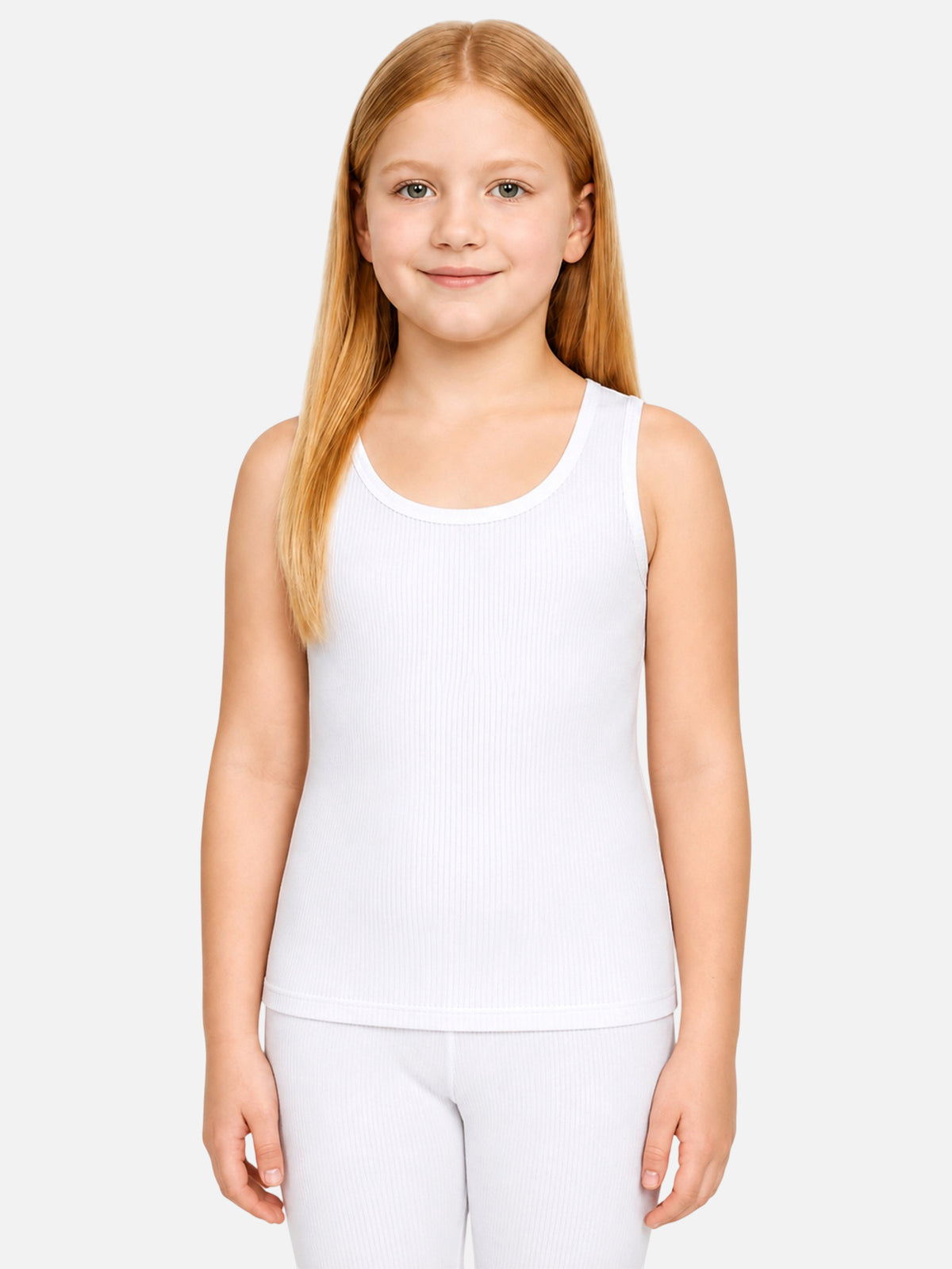 Girls Antibacterial Sleeveless Thermal Top with Round Neck Design for Winter Base Layering and Cold-Weather Comfort