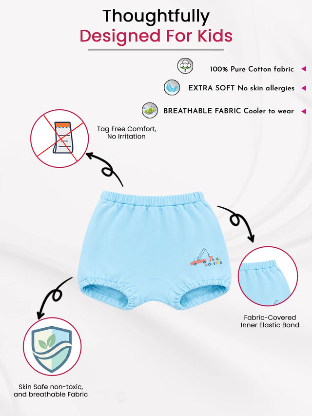 Baby Boys Trunk Innerwear with Inner Elastic for Easy Wear, Everyday Comfort and Wardrobe Essentials - Pack of 3
