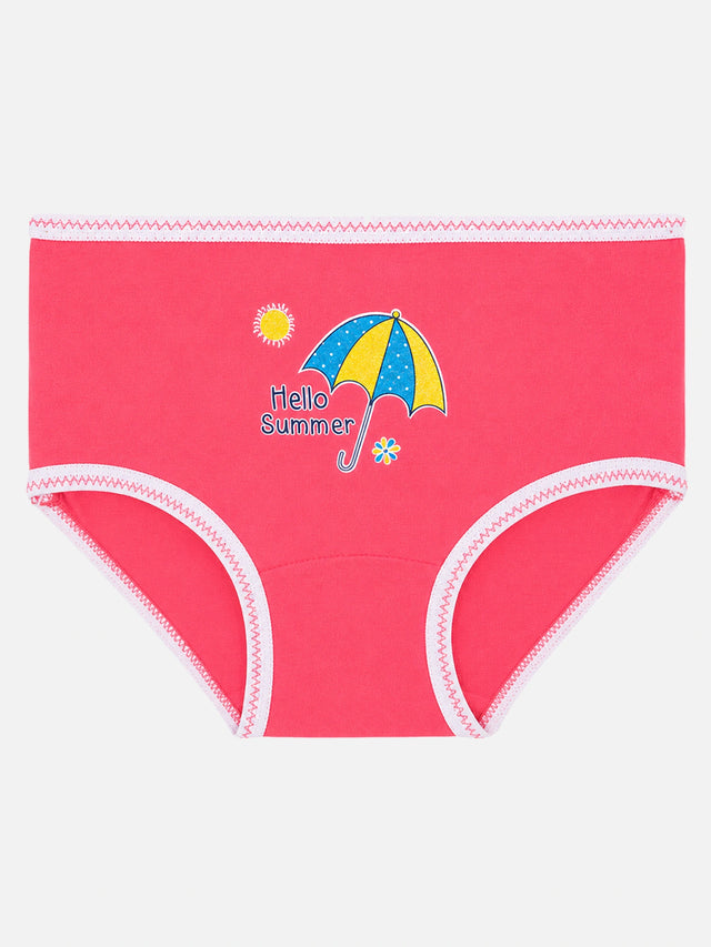 Girls Printed Innerwear Panty with Top Elastic for Everyday Comfort, Easy Fit and Wardrobe Essentials - Pack of 3