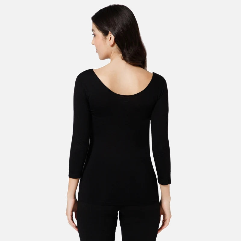 Women Slim Fit Thermal Top Round Neck Full Sleeves - Bodycare