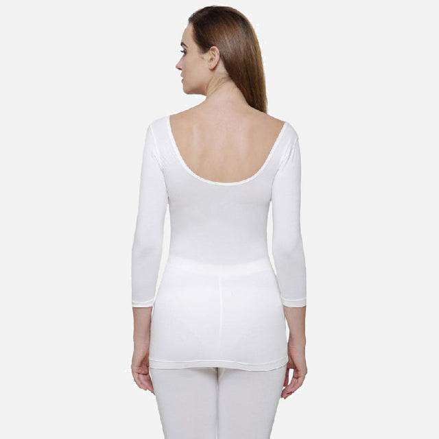 Women Slim Fit Thermal Top Round Neck Full Sleeves - Bodycare