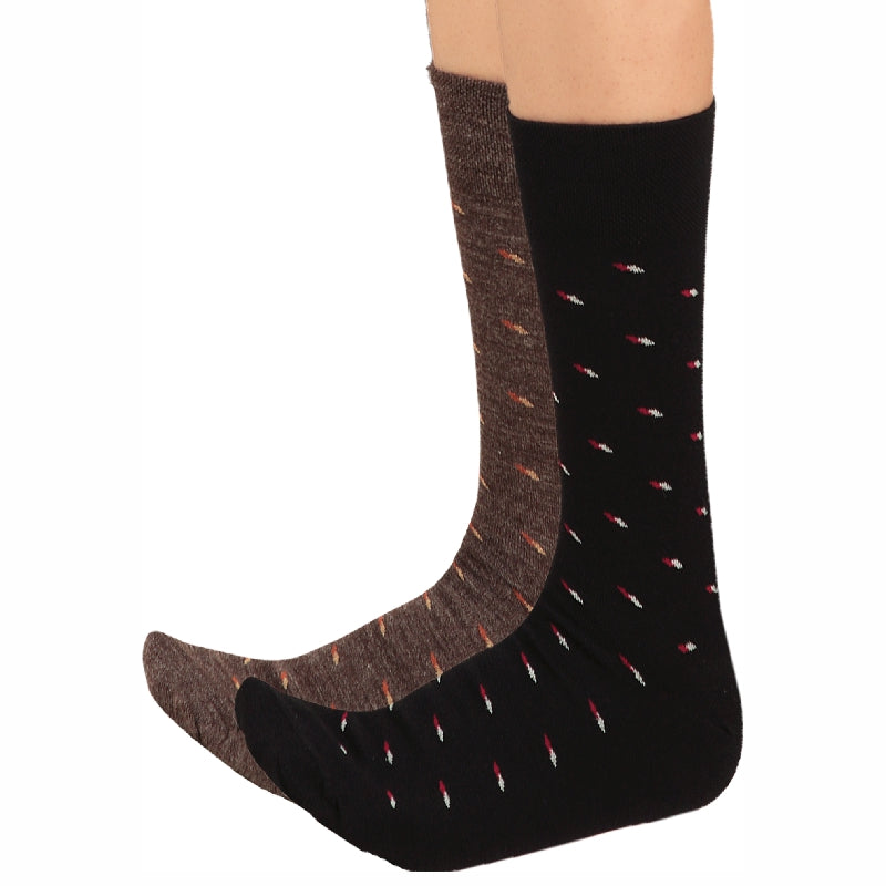 Bodycare Mens Calf Length Printed Socks Pack Of 2