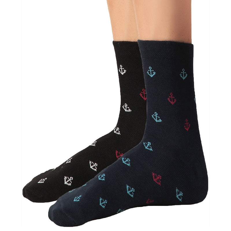 Bodycare Mens Mid Calf Printed Socks Pack Of 2